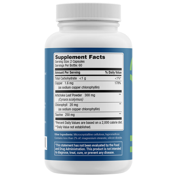 The supplement facts for UNI KEY Health's Liver-Lovin Formula.