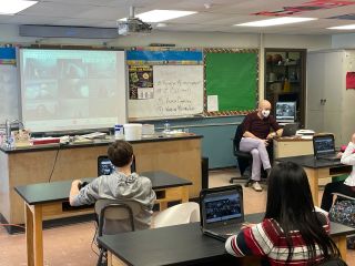 Classroom with students and teacher in Leicester Public Schools