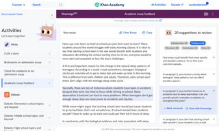 Khanmigo’s Academic Essay Feedback tool